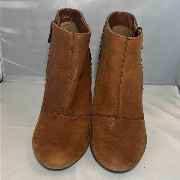 Jessica Simpson Rust/Brown Leather Ankle Booties - Picture 1 of 9